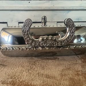 Vintage Irvinware Chrome Horseshoe Butterdish